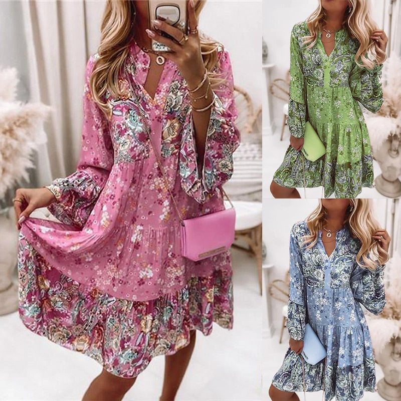 Women Boho Vintage Dress
