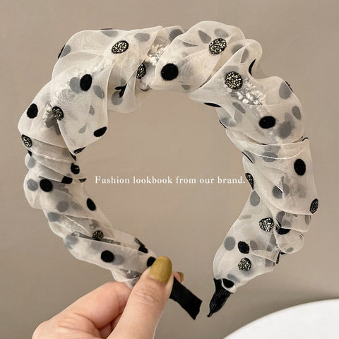 Women  Candy Color Pleated Bowknot Hairbands