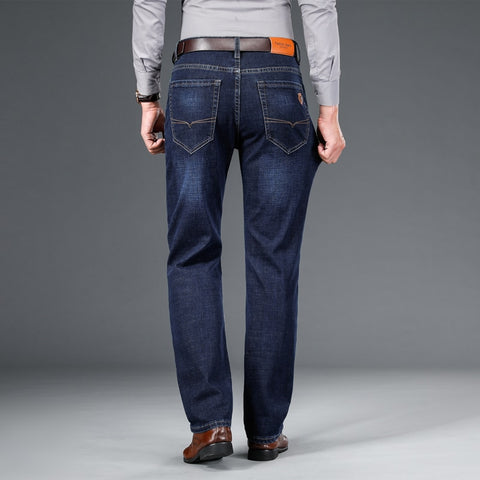 straight stretch denim jeans