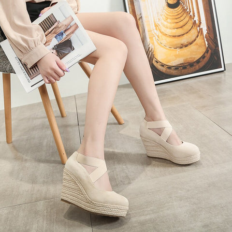 Women Suede Wedge Single Shoes