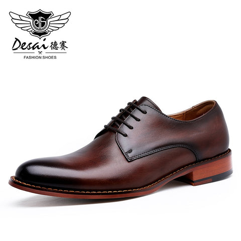 Men Business Lace-up Full Grain Leather Shoes