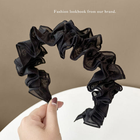 Women  Candy Color Pleated Bowknot Hairbands