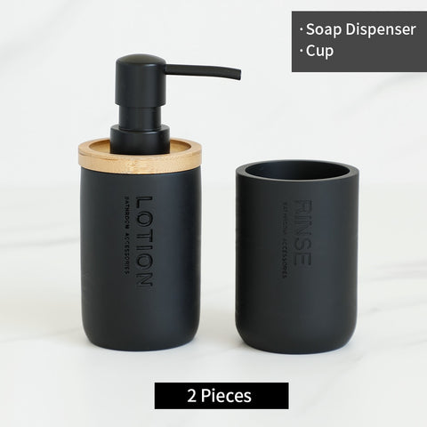 Matte Black Bathroom Accessories Set