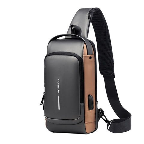 Multifunction Patent Leather Chest Bag