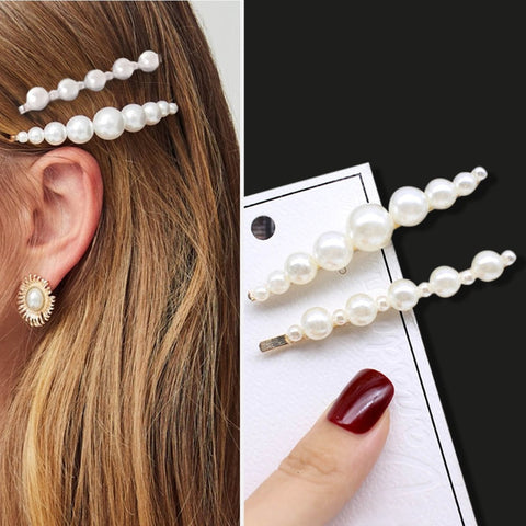 Women Handmade Pearls Hair Clips