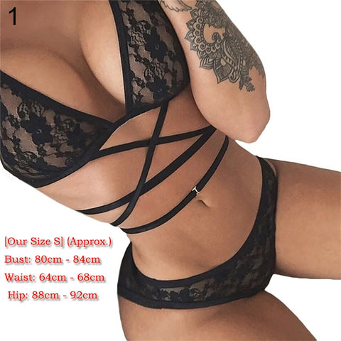 Women Shiny Erotic Mini Bikini Lingerie Set