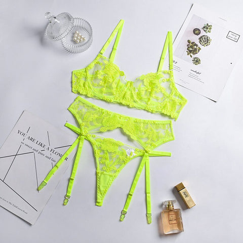 Women Bandage Lace Lingerie Set