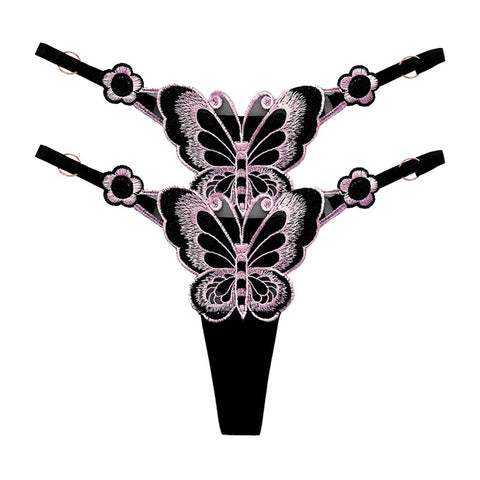 Women  Embroidery Thongs Panties