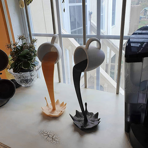 New Resin Statues Floating Coffee Cup Art
