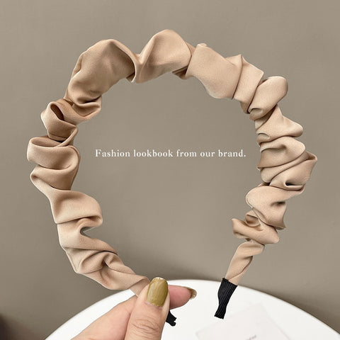 Women  Candy Color Pleated Bowknot Hairbands