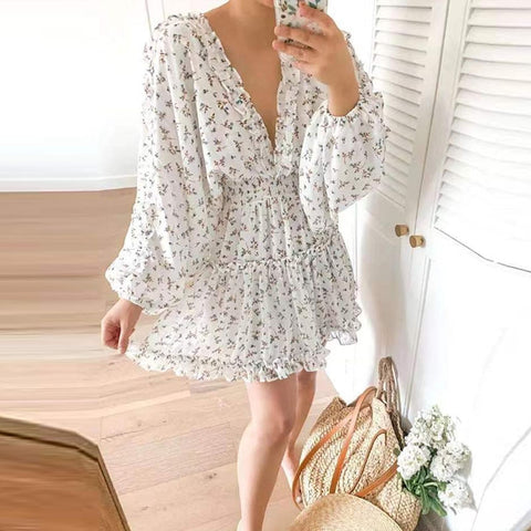 Lady Elastic Waist Party mini  Dress