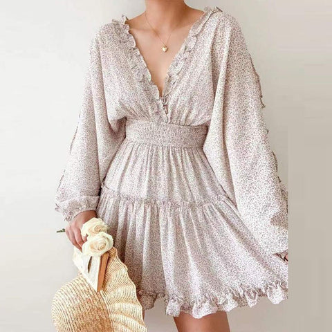 Lady Elastic Waist Party mini  Dress