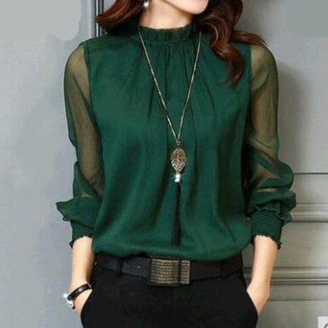 Women Long Sleeve Ruffled shirts