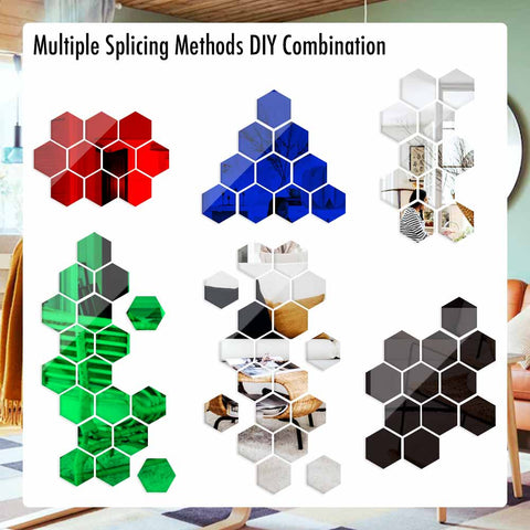 Hexagon Mirror Wall Stickers