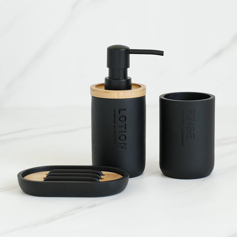 Matte Black Bathroom Accessories Set