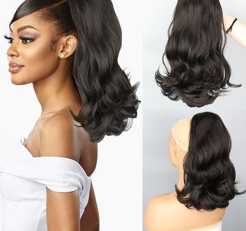 2 Plastic Comb Drawstring Ponytail Hair Extension