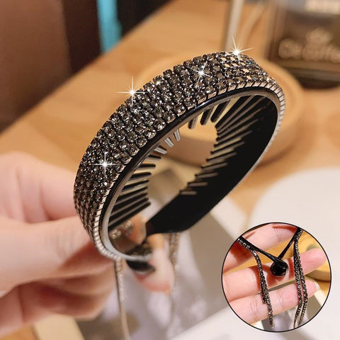 Women  Rhinestone Tassel Pearl Hair Clip