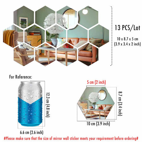 Hexagon Mirror Wall Stickers