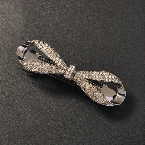 Women Crystal Pearl Bow Hair Clips