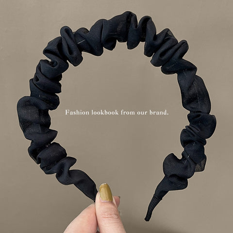Women  Candy Color Pleated Bowknot Hairbands