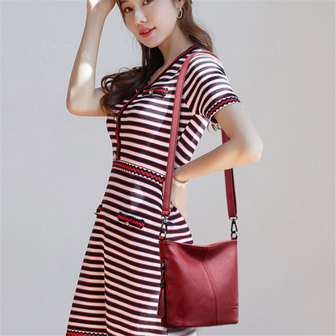 Ladies Genuien Leather Tassels Hand Bags