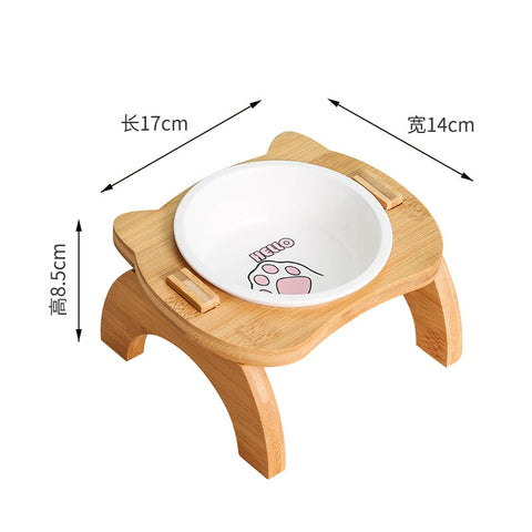 Elevated Bamboo Food Bowls