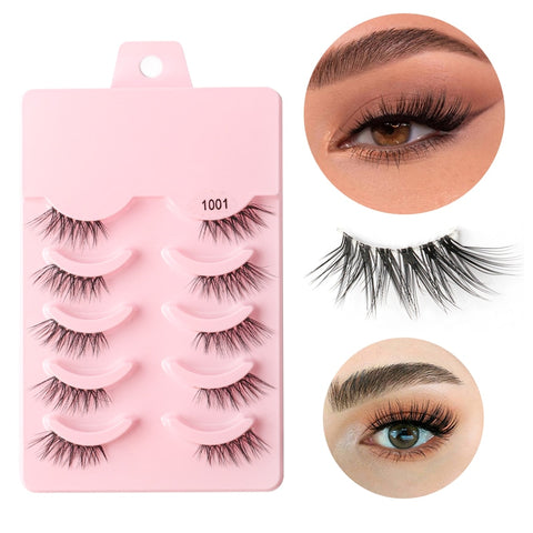3/5 Pairs Faux Mink Lashes Reusable False Eyelashes