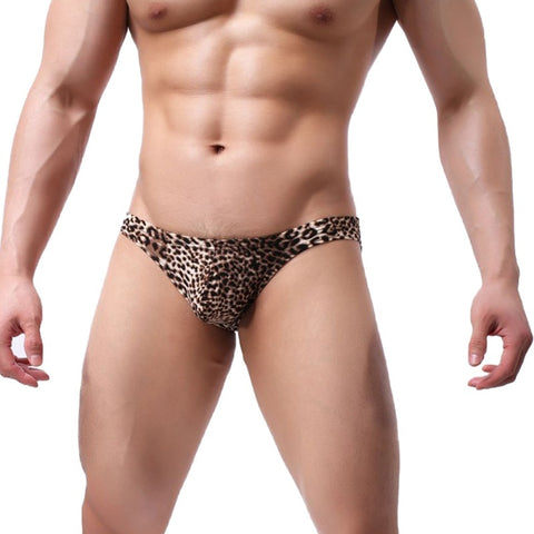 Men Sexy Triangle Leopard Briefs