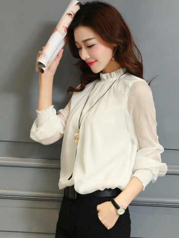 Women Long Sleeve Ruffled shirts