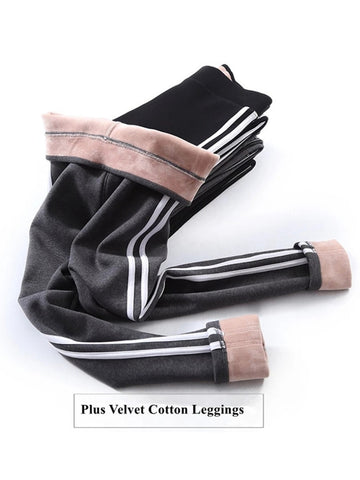 Women Winter Cotton Velvet Leggings Pants