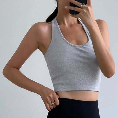 Female Cotton Sexy Backless Tank Tops
