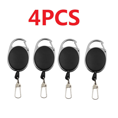 1-4pcs Retractable Key Chain Reel Badge Holder