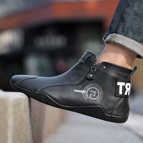 Men  Waterproof Leather Snow Boots