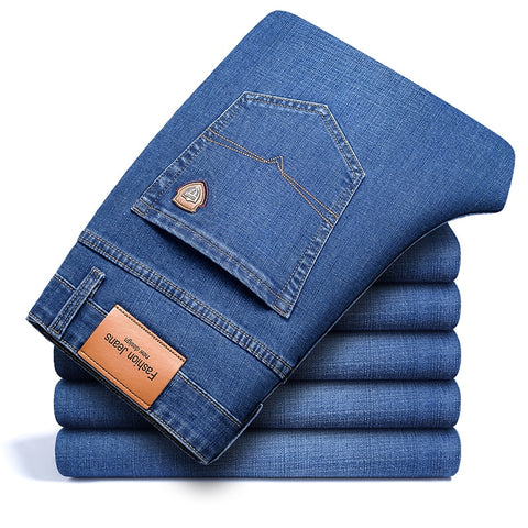 straight stretch denim jeans