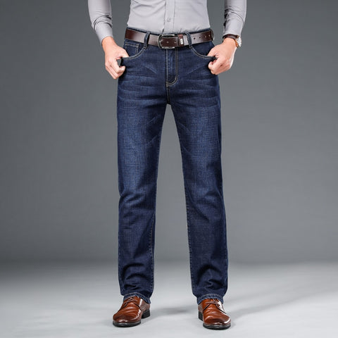 straight stretch denim jeans