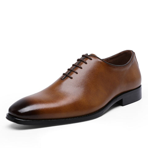 Men Business Lace-up Full Grain Leather Shoes
