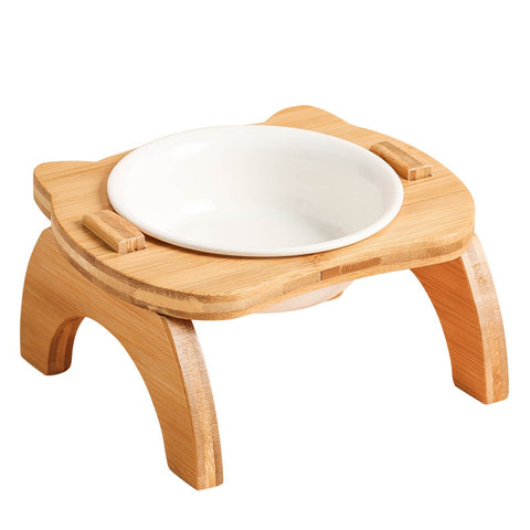 Elevated Bamboo Food Bowls