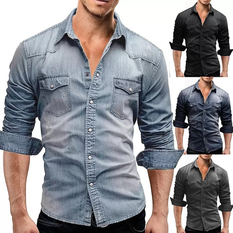 Mens Cotton Denim Shirt