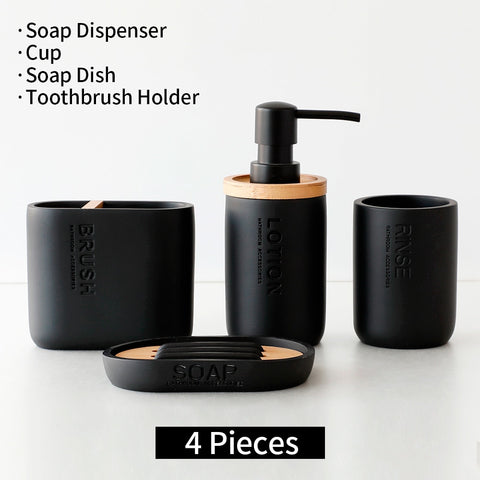 Matte Black Bathroom Accessories Set