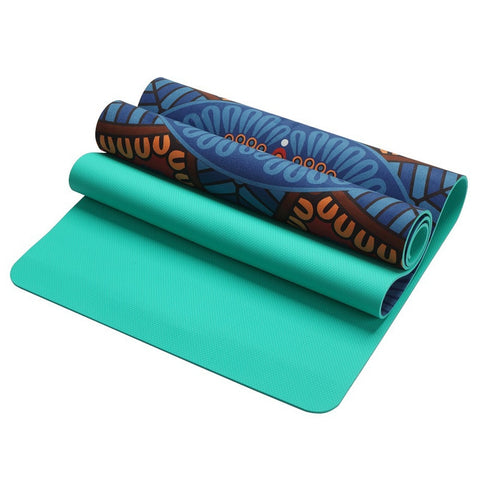 Lotus Pattern Suede TPE Yoga Mat