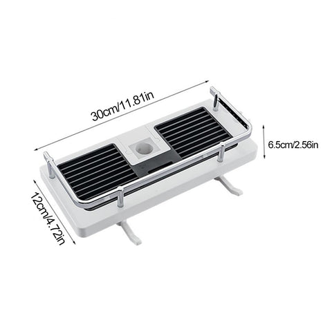 Bathroom lift rod tray storage