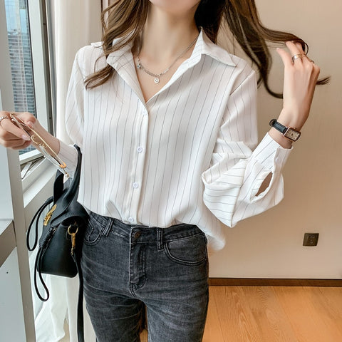 Woman Long Sleeve Chiffon Shirt