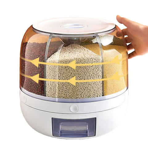 6KG Rotatable 360 Degree Rice Dispenser Sealed Dry Grain Bucket
