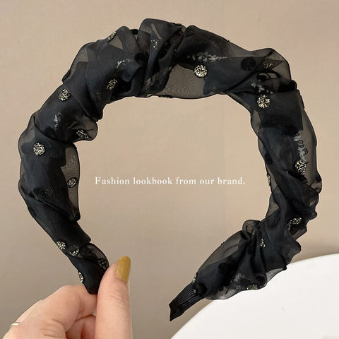 Women  Candy Color Pleated Bowknot Hairbands
