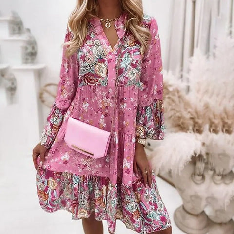 Women Boho Vintage Dress
