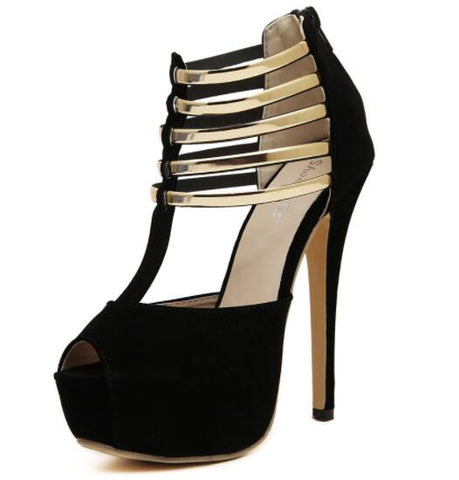 Women Flock Buckle Strap Sandals