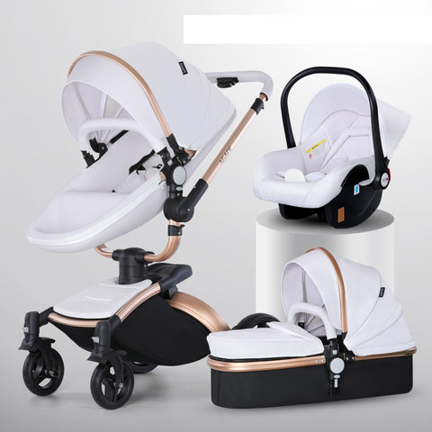 Newborn Carriage PU leather High Landscape Stroller