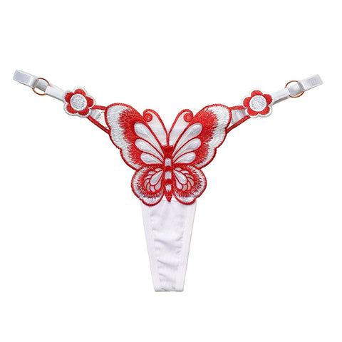 Women  Embroidery Thongs Panties