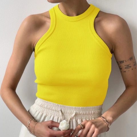 Women Sleeveless Knitted Casual Tops