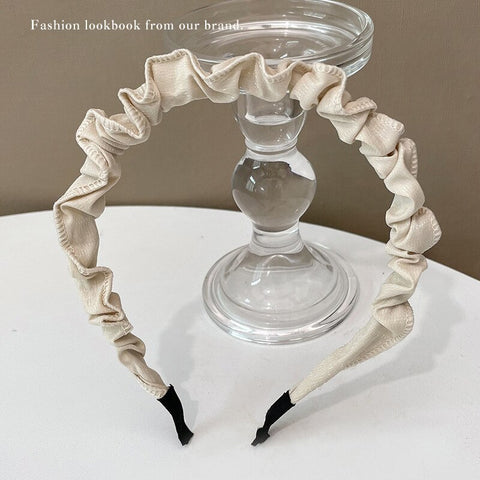Women  Candy Color Pleated Bowknot Hairbands